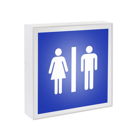 Aplique LED de superficie fabricado en aluminio lacado en color blanco mate y luminaria led con señalética de fácil comprensión.