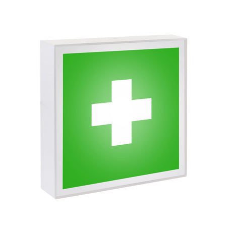 Aplique LED de superficie fabricado en aluminio lacado en color blanco mate y luminaria led con señalética de fácil comprensión.