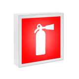 Aplique LED de superficie fabricado en aluminio lacado en color blanco mate y luminaria led con señalética de fácil comprensión.