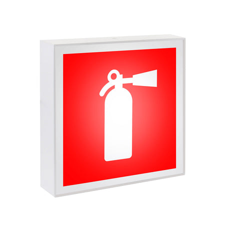 Aplique LED de superficie fabricado en aluminio lacado en color blanco mate y luminaria led con señalética de fácil comprensión.