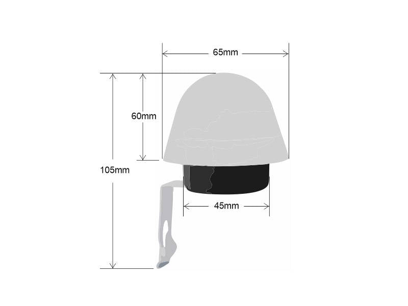 Sensor crepuscular para instalación en interiores con protección IP20. Permite el encendido / apagado de luminarias en función de la luz ambiente. Soporta una carga de hasta 10 amperios (2200W).