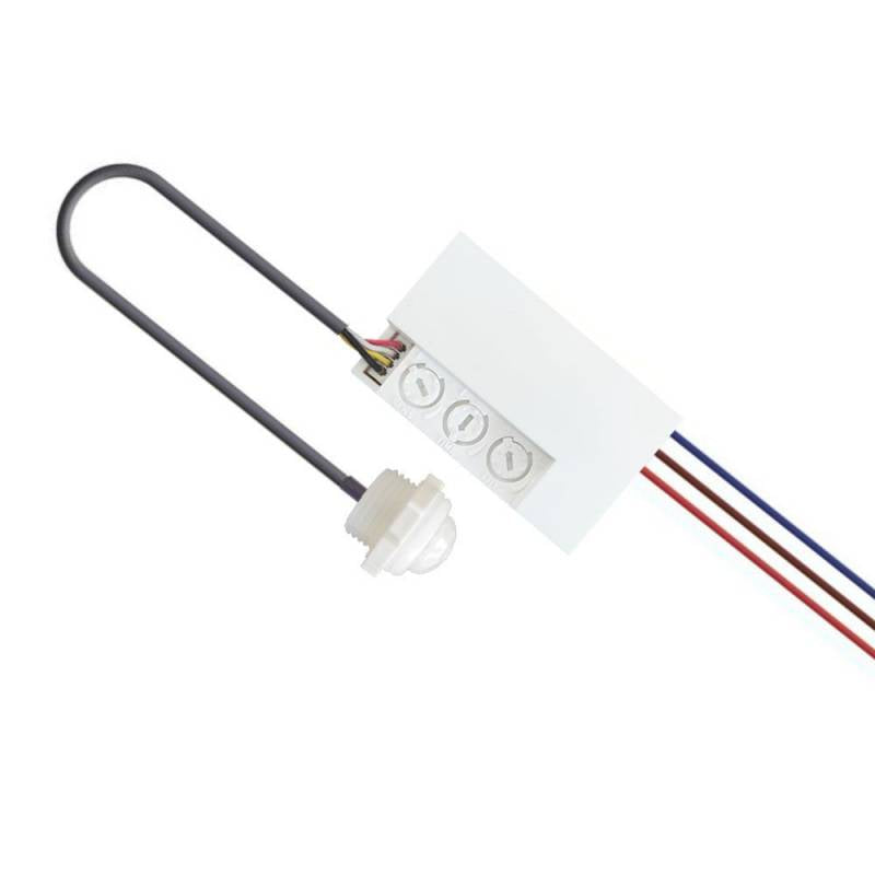 Pequeño detector de movimiento de tan solo 2 centímetros de diámetro que le hace pasar totalmente desapercibido. Adaptable al techo, a una bandeja de led o cualquier tipo de luminaria debido a su reducido tamaño. La zona externa del detector (cápsula del infrarrojo) se puede usar en zonas húmedas y de exterior al ser IP65.