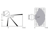 Sensor inalámbrico de movimiento 2.4G RF de superficie con base magnética. Dispone de una innovadora tecnología de detección con un rango de 120º y una distancia de 7m. 