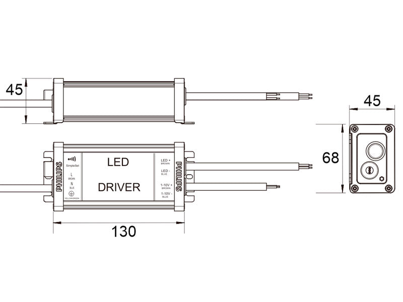 Driver Xitanium Philips de máxima confiabilidad y flexibilidad en aplicaciones exteriores. Permite programar la potencia hasta 65W y cambiar el brillo automáticamente para adaptarse de forma inteligente a los distintos escenarios nocturnos que sean necesarios en la luminaria.