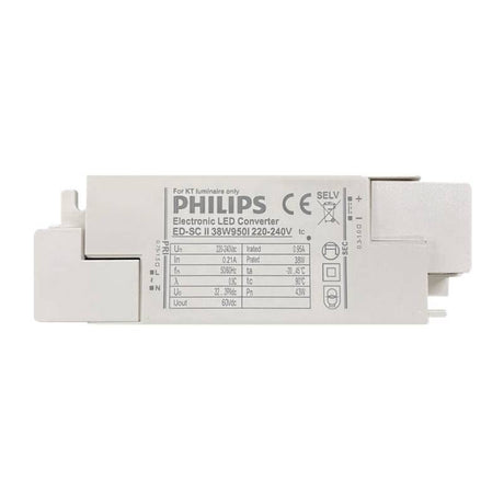 LED DRIVER de PHILIPS. Corriente Constante con certificación TUV especialmente diseñado para la alimentación de paneles y luminarias led, proporciona una gran economía y eficiencia.