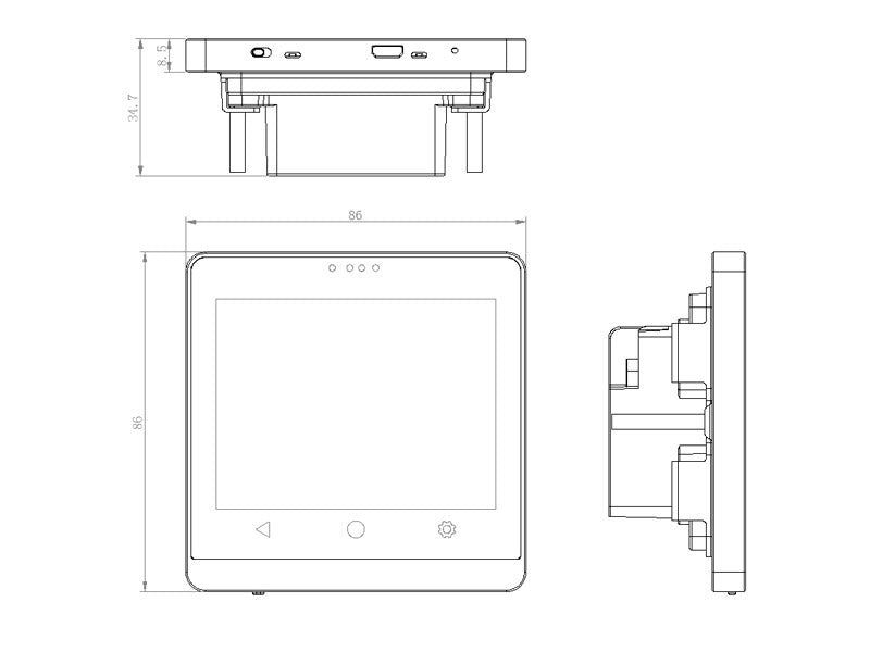 Panel táctil LCD con interface configurable que permite acceder al control de los distintos elementos del sistema DALI de una forma sencilla.