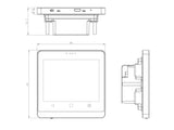 Panel táctil LCD con interface configurable que permite acceder al control de los distintos elementos del sistema DALI de una forma sencilla.