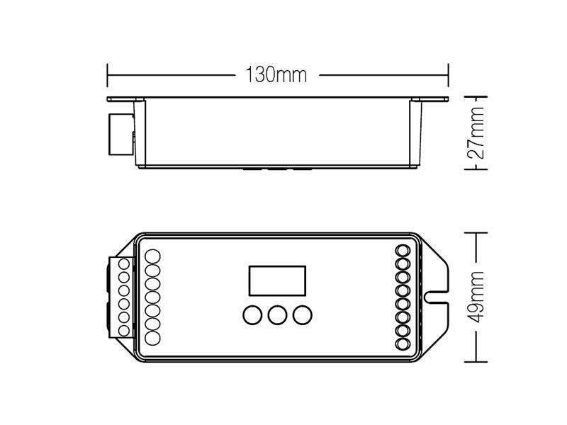 Módulo DALI para el control de tiras led o luminarias led DC12/24V. Control DALI con funciones de regulación y selección de color de tiras MONO, CCT, RGB, RGBW, RGB+CCT mediante Master o panel táctil. Incluye display para facilitar la configuación. Soporta Push dimming.