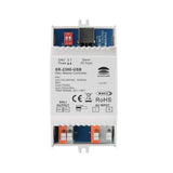 El controlador master DALI para riel DIN SR-2300-USB es un controlador central de un sistema DALI para controlar dispositivos de control DALI de última generación. Permite asignar y gestionar automáticamente direcciones de hasta 64 equipos de control. Admite 5 equipos de control DALI, tipos de dispositivos: DT6, DT8 Tc, DT8 coordenadas XY, DT8 RGBWA, DT7 Actuador de conmutación. También soporta los dispositivos de entrada pulsador DALI-2 tipo 301