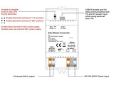 El controlador master DALI para riel DIN SR-2300-USB es un controlador central de un sistema DALI para controlar dispositivos de control DALI de última generación. Permite asignar y gestionar automáticamente direcciones de hasta 64 equipos de control. Admite 5 equipos de control DALI, tipos de dispositivos: DT6, DT8 Tc, DT8 coordenadas XY, DT8 RGBWA, DT7 Actuador de conmutación. También soporta los dispositivos de entrada pulsador DALI-2 tipo 301