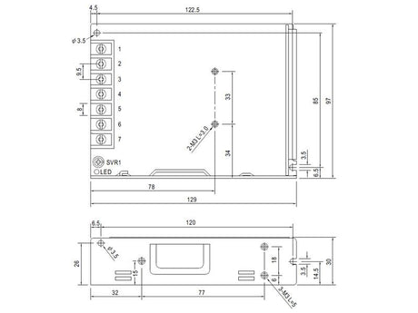 Fuente de alimentación conmutada de 100 W de salida Mean Well LRS