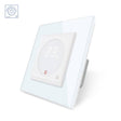 Mecanismo sencillo de 1 cuerpo con termostato de color blanco y display digital táctil para controlar fácilmente la temperatura de la calefacción. Con cuerpo de aluminio y panel frontal de cristal templado con acabado de alta calidad y diseño minimalista. Incluye sonda externa.