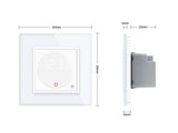 Mecanismo sencillo de 1 cuerpo con termostato de color preto y display digital táctil para controlar fácilmente la temperatura de la calefacción. Con cuerpo de aluminio y panel frontal de cristal templado con acabado de alta calidad y diseño minimalista. Incluye sonda externa.