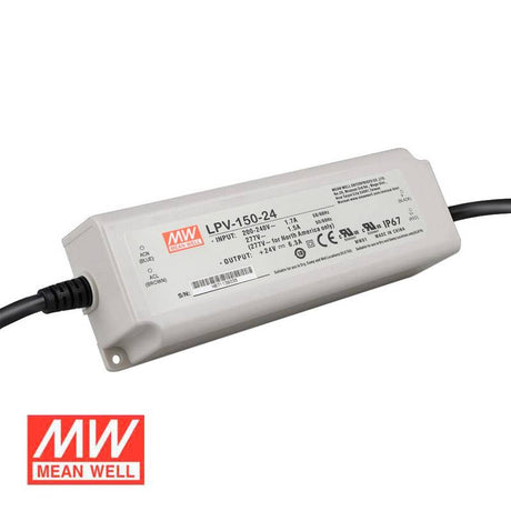 Fuente de alimentación con protección IP67, DC24V/150W/6,24A Mean Well LPV-150-24