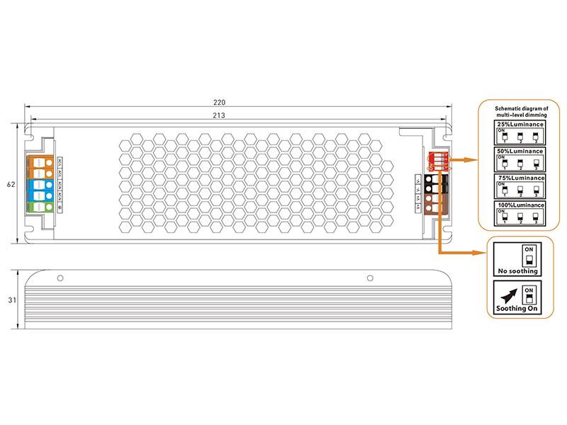 Un nuevo concepto de fuente de alimentación con 4 modos de salida de intensidad, encendido ajustable gradual o instantáneo, conectores rápidos de cables, dimensiones reducidas, refrigeración de la fuente por convección natural y protección contra sobrecargas y sobretensiones.