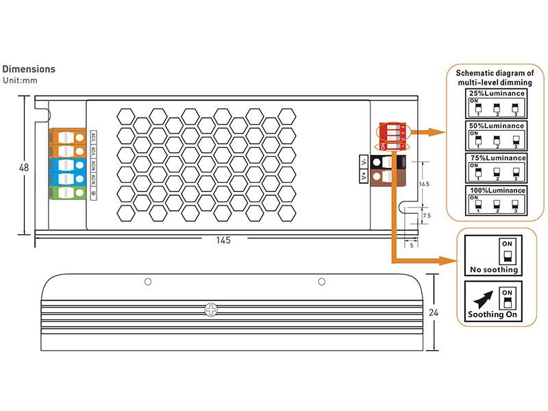 Un nuevo concepto de fuente de alimentación con 4 modos de salida de intensidad, encendido ajustable gradual o instantáneo, conectores rápidos de cables, dimensiones reducidas, refrigeración de la fuente por convección natural y protección contra sobrecargas y sobretensiones.