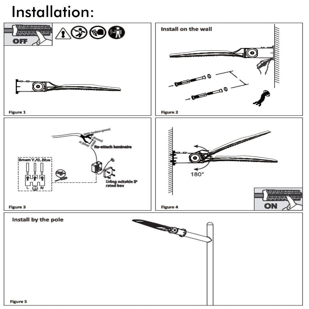 Farola de altas prestaciones LED chip Lumiled de 150lm/w, con fijación horizontal, vertical y orientable, cuerpo de aluminio fundido a presión y PMMA con nuevo diseño para evitar la acumulación de polvo y aves. Equipo de alimentación electrónico, protección IP65 Clase I con protector de sobretensión 4 KV. 