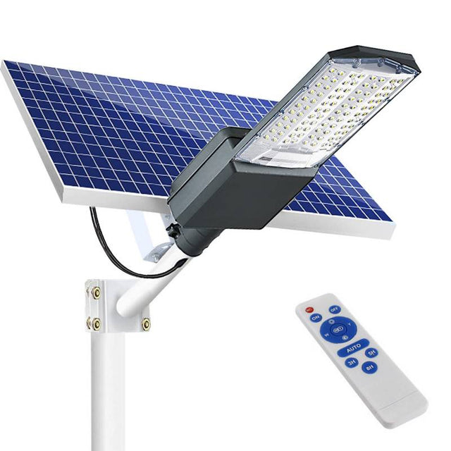 Farola LED que incorpora un sistema de alumbrado autónomo mediante energía solar. Incorpora sensor de luminosidad. Ideal para su instalación donde la red de energía eléctrica no puede llegar. Incluye mando a distancia para su control y configuración.