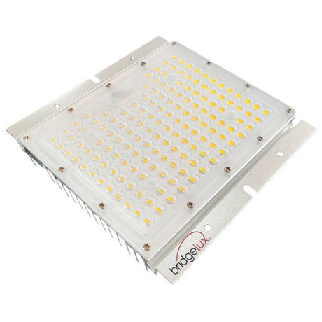 Bloque óptico Módulo LED ALTA LUMINOSIDAD con potencia de 65W y esta fabricado con un equipo de 144 diodos LEDs SMD 3030 8D, con Bridgelux Chip y driver PROGRAMABLE  Philips XITANIUM Essential - Xi EP 65W.  Este modulo LED esta pensado para colocar en todo tipo de farolas LED. Excelente disipación que se traduce en una vida útil mucho mayor y un mayor ahorro energético. 5 Años de Garantía. Se puede programar desde los 42W a 65W. 