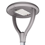 Farola LED 37W de altas prestaciones con chip LUMILEDS 135lm/w. Con fijación sobre poste y opciones de soporte horizontal, suspendido y superior. Farolas LED con cuerpo de aluminio fundido a presión y vidrio templado con nuevo diseño para evitar la acumulación de polvo y aves. Equipo de alimentación electrónico IP-66 Clase I con protector de sobretensión (10 KV). Apertura fácil para mantenimiento. Driver Meanwell o Inventronics (programable). Garantía de 5 años