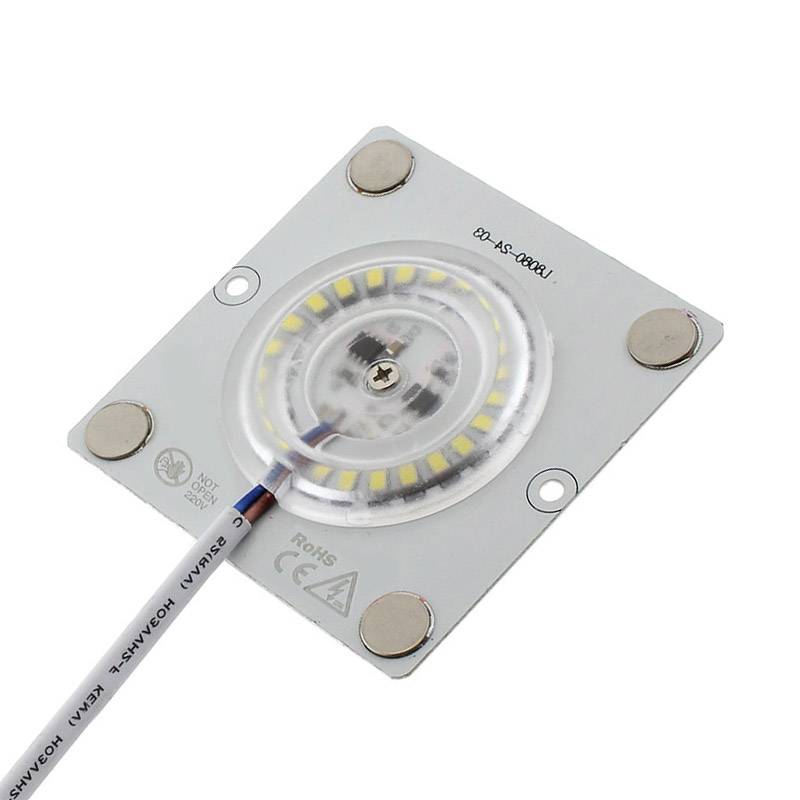 Módulo LED de 10W conexión directa a red 220v, no necesita fuente de alimentación. Diodo SMD3030. Esta nueva tecnología contiene CI (Circuito Integrado) con protección a temperatura y sobretensiones de hasta 700V.  Regulable TRIAC