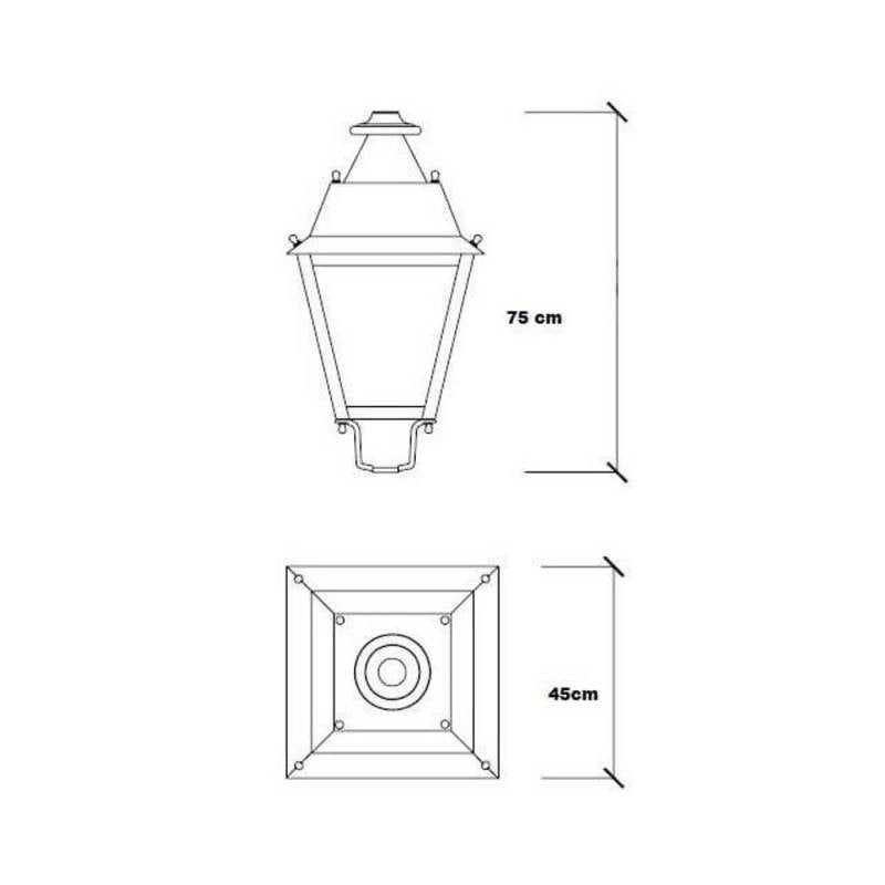 Farola LED villa 40w ideal para adornar cualquier espacio exterior, tiene un diseño elegante y clásico y un bonito acabado en color negro. Su  Modulo de LED tiene una potencia de 40W y está fabricado con un equipo de 40 diodos LEDs SMD 3030 2D, Multileds Lumileds.