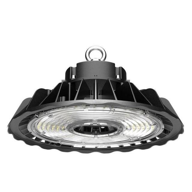 Campana LED Industrial UFO INTELIGENTE con DRIVER SOSEN de alta calidad y chip  led Lumileds con un rendimiento de 170lm/W y disipador mejorado para una perfecta disipación de calor. Opcionalmente es posible instalar sensores de movimiento y luminosidad Plug & Play.