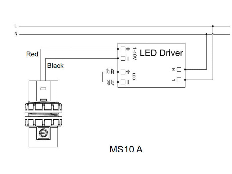 Sensor crepuscular que regula la luz natural (Daylight Regulation, DLR)  para luminarias equipadas con un driver led con entrada de regulación dimmer 1-10V. Reduce gradualmente el flujo de la luminaria cuando el nivel de iluminación sobre el plano de trabajo bajo el sensor está por encima del valor seleccionado. El sensor crepuscular se conecta directamente a la entrada 1-10V del driver led, no necesita de alimentación externa. Es posible regular de forma manual la apertura de luz del sensor a los valores r