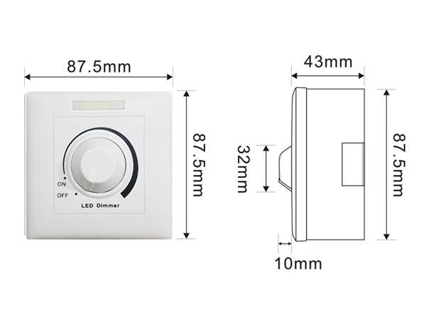 Dimmer 0-10v con mando para la regulación de intensidad de fuentes, driver o balastos con entrada 0-10v.