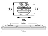 Regleta Estanca LED integrado, la solución perfecta para iluminar cualquier espacio de forma eficiente y duradera. Con potencia seleccionable de 20W a 35W esta regleta cuenta con un OSRAM Driver de alta calidad y un tamaño de 120cm que la hace ideal para cualquier tipo de instalación. Además, su diseño estanco asegura una protección total contra el polvo y la humedad, lo que la convierte en una opción perfecta para espacios de trabajo, almacenes o cualquier ambiente que requiera una iluminación de alto rend