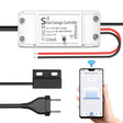 El Módulo WiFi Apertura de Puertas de Garaje está especialmente pensado para controlar las puertas de garaje de forma remota desde el teléfono móvil. Su instalación es muy sencilla, tan solo hay que instalar el sensor magnético y conectar los dos cables de la salida al motor, de esta manera siguiendo las instrucciones del manual configurar la conexión al dispositivo móvil.