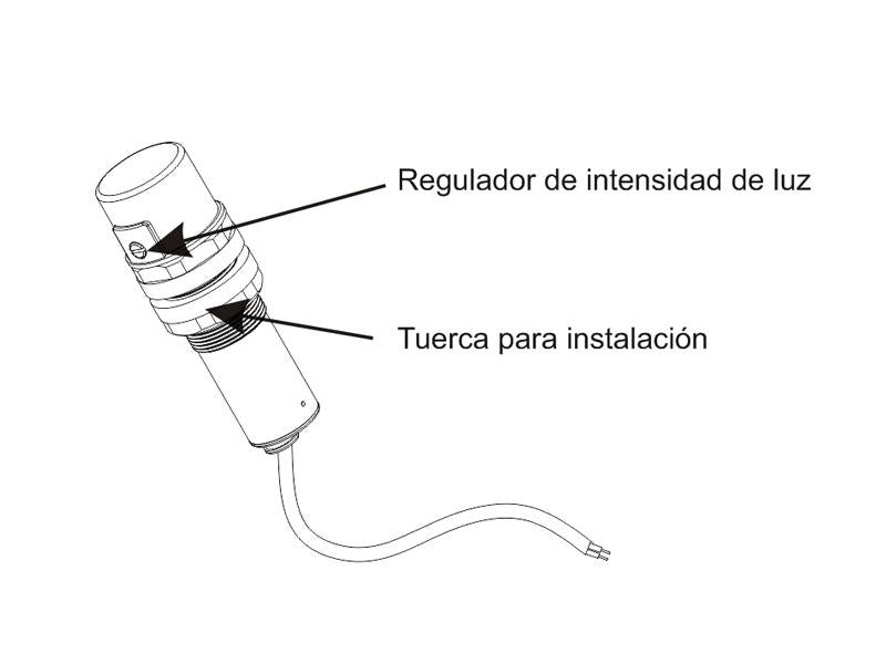 Sensor crepuscular que regula la luz natural (Daylight Regulation, DLR)  para luminarias equipadas con un driver led con entrada de regulación dimmer 1-10V. Reduce gradualmente el flujo de la luminaria cuando el nivel de iluminación sobre el plano de trabajo bajo el sensor está por encima del valor seleccionado. El sensor crepuscular se conecta directamente a la entrada 1-10V del driver led, no necesita de alimentación externa. Es posible regular de forma manual la apertura de luz del sensor a los valores r