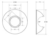 Pieza de recambio o para sustituir otros tipos de reflectores de campana industrial. Ver dimensiones para compatibilidad luminaria.