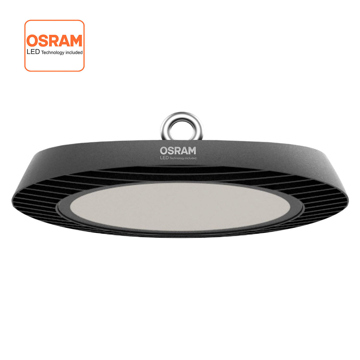 Campana LED industrial UFO Slim con 140lm/w para iluminación industrial profesional y de máxima calidad. Alta potencia y eficiencia, con chip LED OSRAM de alta luminosidad y máxima garantía. Diseñado para talleres, fábricas y almacenes. 5 años de garantía.