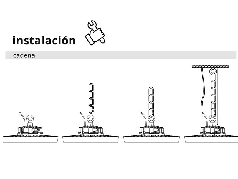 Campana LED industrial UFO Slim con 130lm/w para iluminación industrial profesional y de máxima calidad. Alta potencia y eficiencia y máxima garantía. Diseñado para talleres, fábricas y almacenes. Intensidad ajustable por TRIAC compatible con la mayoría de los reguladores del mercado.