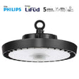 Campana LED Industrial UFO INTELIGENTE con DRIVER LIFUD de 5ª generación y chip  led  PHILIPS LUMILED con un rendimiento de 150lm/W y disipador mejorado para una perfecta disipación de calor. Regulación 1-10V, Opcionalmente es posible instalar sensores de movimiento y luminosidad Plug & Play. Con selector de tres potencias de iluminación 120W-160W-200W. Protección contra sobretensiones de 6KV.