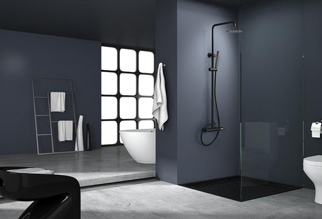 Conjunto Ducha Monomando Milos Negro Oro Rosa [BDY027/NOR]
