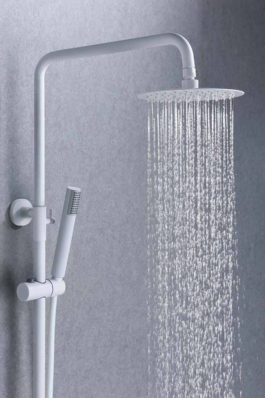 Conjunto Ducha Monomando Milos Blanco Mate [BDY027/BL]