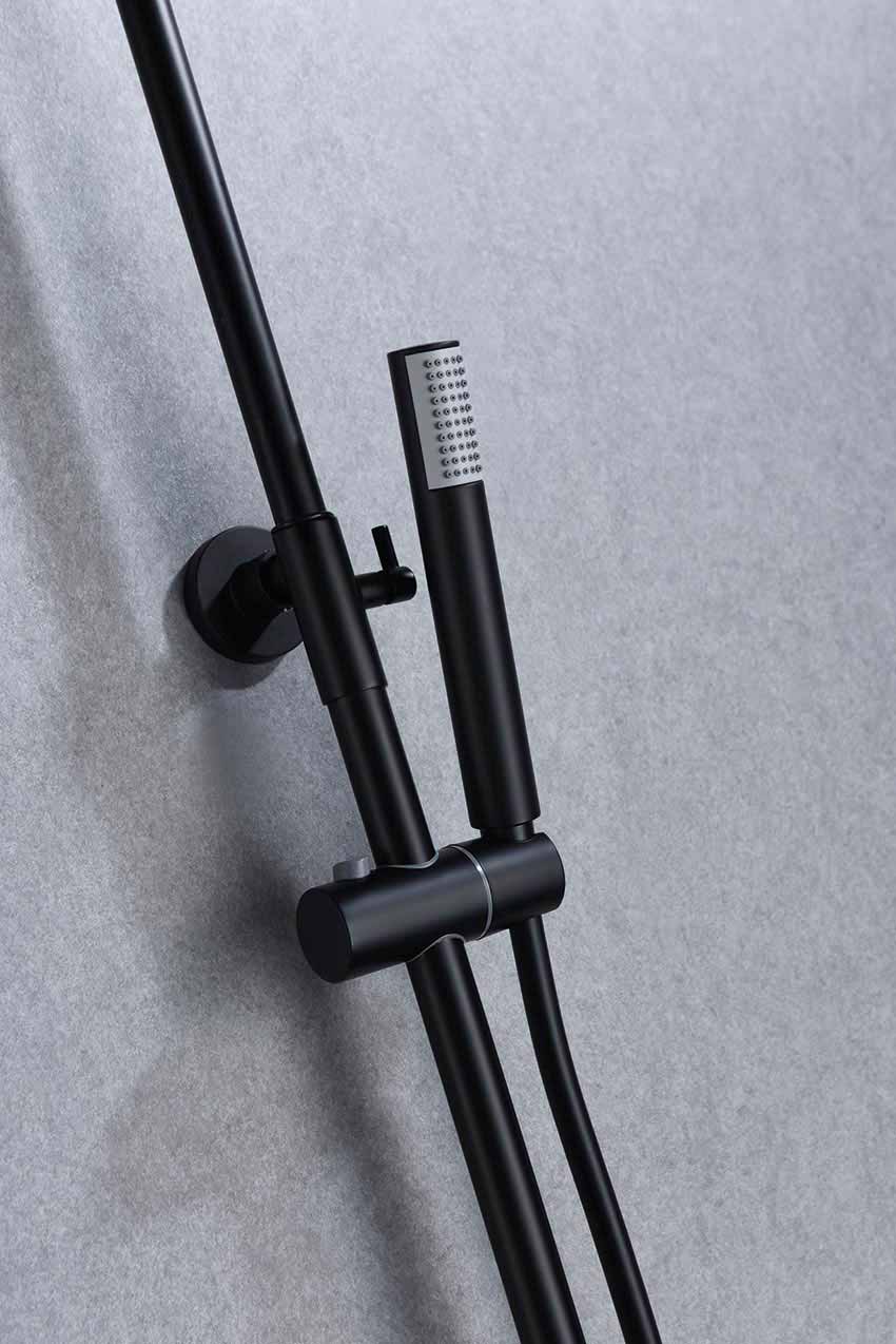 Conjunto Ducha Monomando Milos Negro Mate [BDY027/NG]