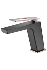 Monomando Lavabo Suecia Negro Oro Rosa [BDC032-1NOR]