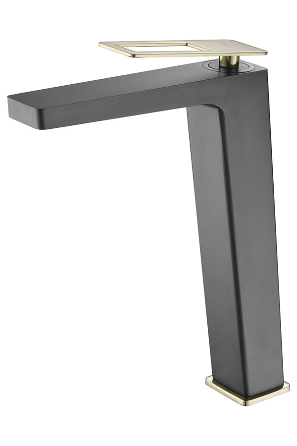 Monomando Lavabo Alto Suecia Negro Oro [BDC032-3NGOLD]