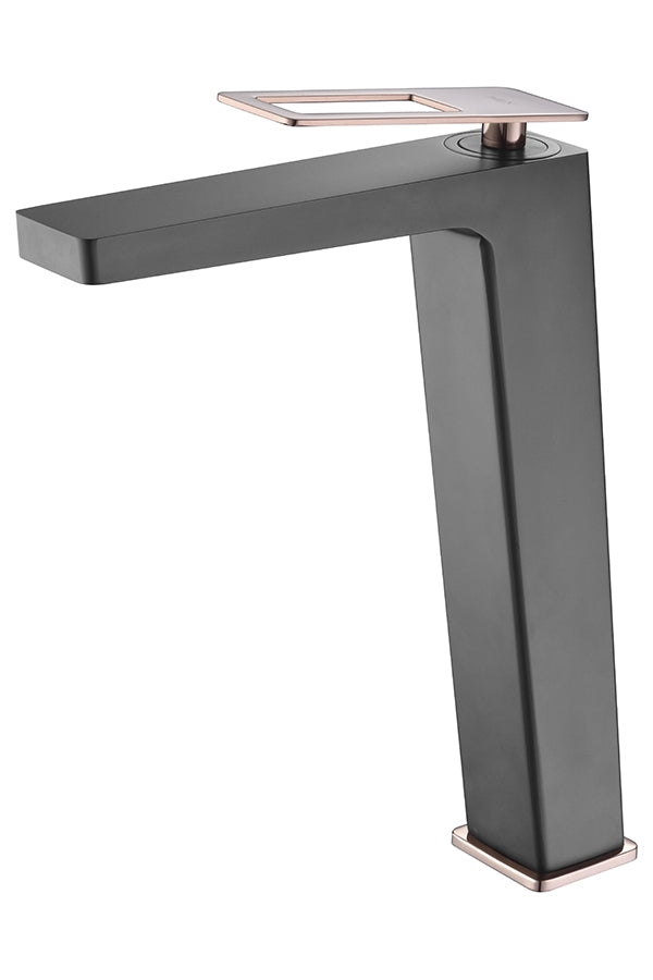 Monomando Lavabo Alto Suecia Negro Oro Rosa [BDC032-3NOR]