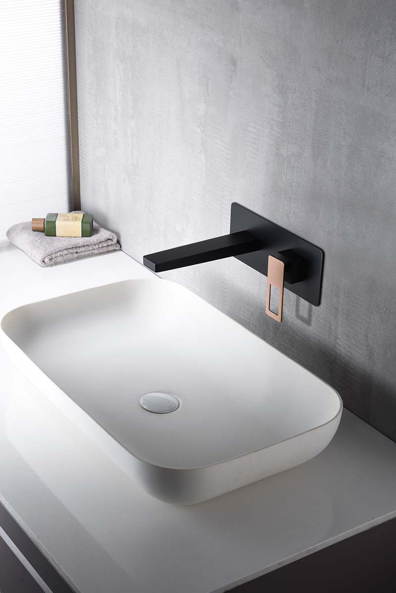 Monomando Empotrado Lavabo Suecia Negro Oro Rosa [BDC032-4NOR]