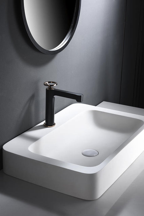 Monomando Lavabo Olimpo Negro Oro Rosa [BDC033-1NOR]
