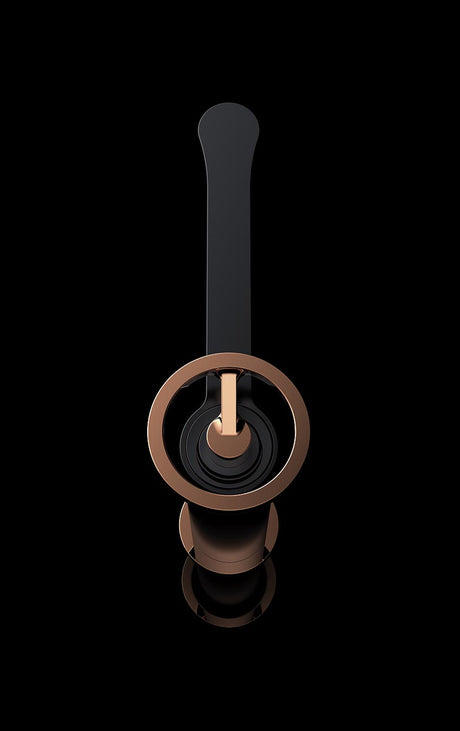 Monomando Lavabo Alto Olimpo Negro Oro Rosa [BDC033-3NOR]