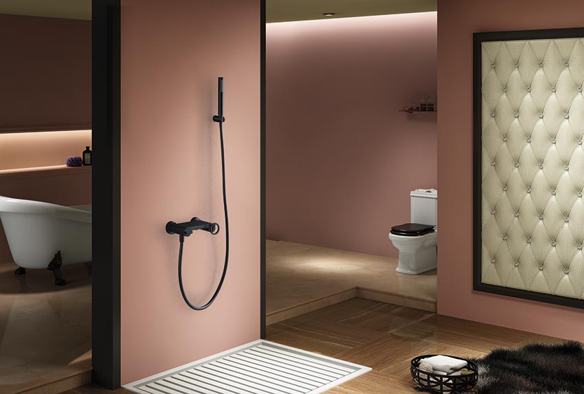 Monomando Kit Ducha Olimpo Negro Mate [BDC033-5NG]