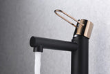 Monomando Lavabo Milos Negro Oro Rosa [BDY027-1NOR]