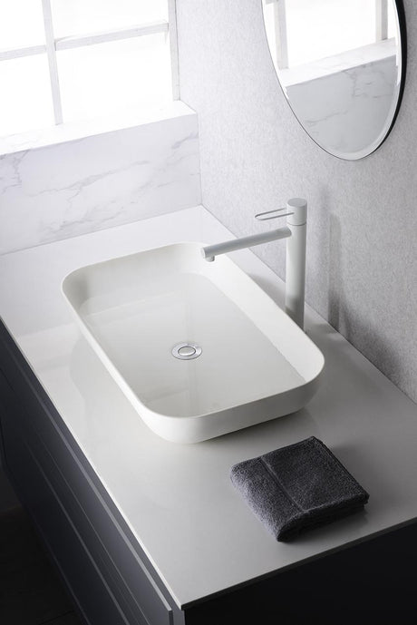 Monomando Lavabo Alto Milos Blanco Mate [BDY027-3BL]