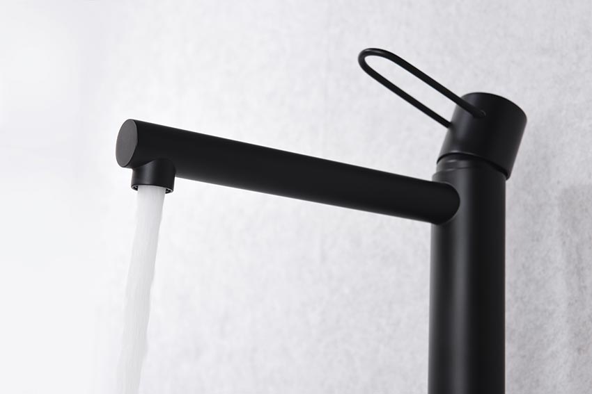 Monomando Lavabo Alto Milos Negro Mate [BDY027-3NG]