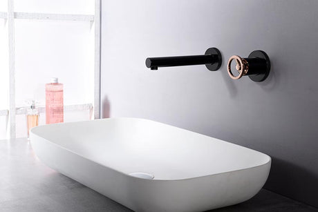 Monomando Empotrado Lavabo Olimpo Negro Oro Rosa [GLC033/NOR]